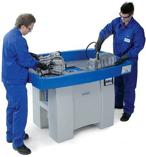 DENIOS Safety Cleaner L 800, delarrengöringsanordning av PE för lösningsmedel, med extra stor bassäng, 187-870