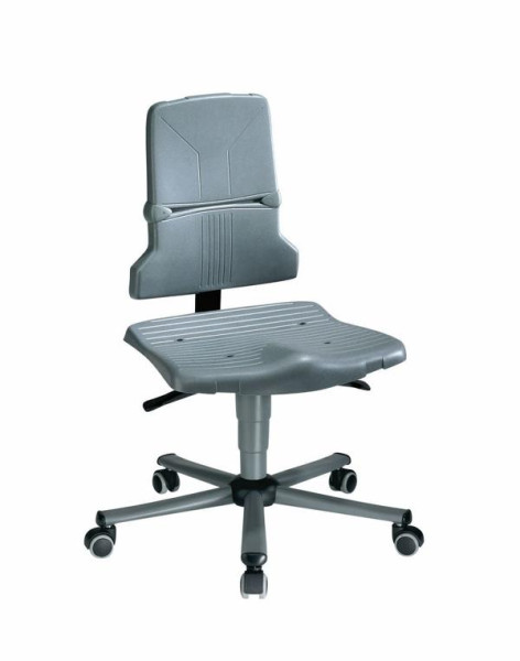 bimos Sintec svängbar arbetsstol, sits och ryggstöd av plast, med hjul, 9803-1000