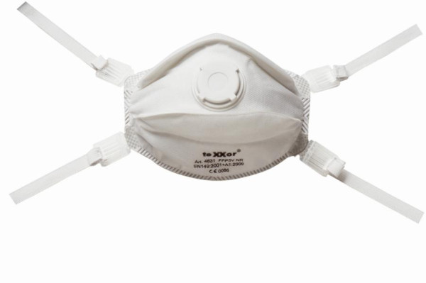 teXXor findammsmask FFP3/V "NR" med näsklämma, färg: vit, förpackning om 60 st, 4831