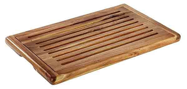 APS brödskärbräda, 60 x 40 cm, höjd: 2 cm, trä, akacia, avtagbart smulfack, stående på 4 halkskyddsfötter, 00885