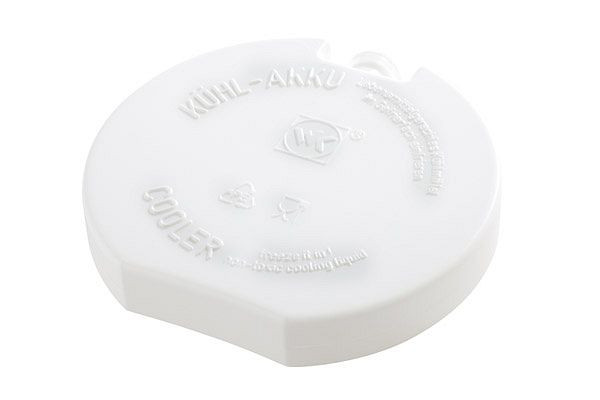 APS kallförpackning, Ø 10,5 cm, polyeten, vit, fylld med kylvätska, tillverkad av 2% saltlösning, 10661