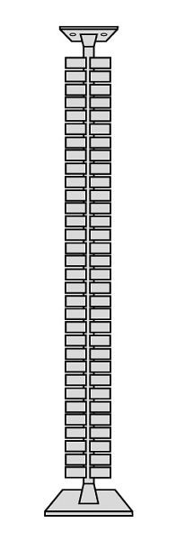 Kerkmann vertikal kabelledare, kan kortas efter behov, form 4, H 1250 mm, silver, 11300014