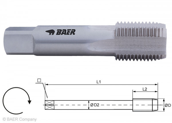 BAER HSSG maskinkran Form D - G (BSP) 2'' x 11, 130101010