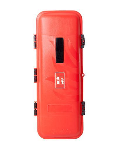 DENIOS brandsläckarskåp BigBox XL av plast, för 9 till 12 kg brandsläckare, 257-075