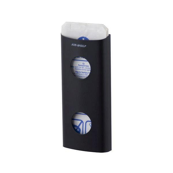 Air Wolf hygienväska dispenser, Alpha-serien, H x B x D: 262 x 117 x 35 mm, mattsvart rostfritt stål, 60-137