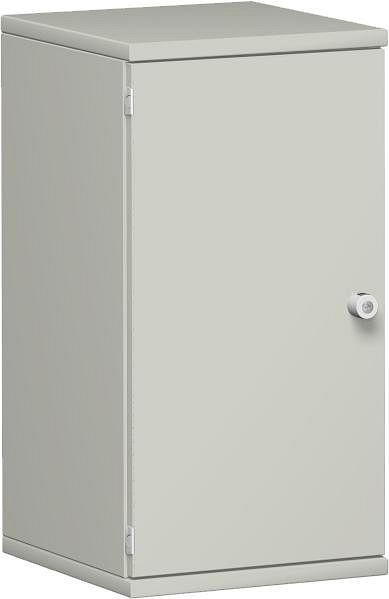 geramöbel dörrskåp 1 dekorativ hylla, låsbar, lås till höger, 400x425x768, ljusgrå/ljusgrå, N-10DR204-LL