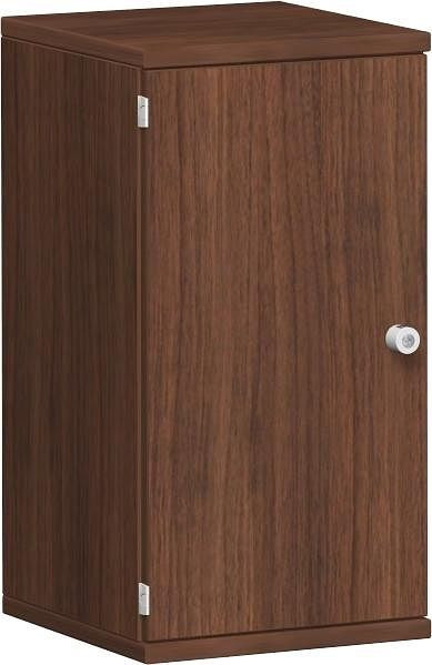 geramöbel dörrskåp 1 dekorativ hylla, låsbar, lås till höger, 400x425x768, valnöt/valnöt, N-10DR204-NN
