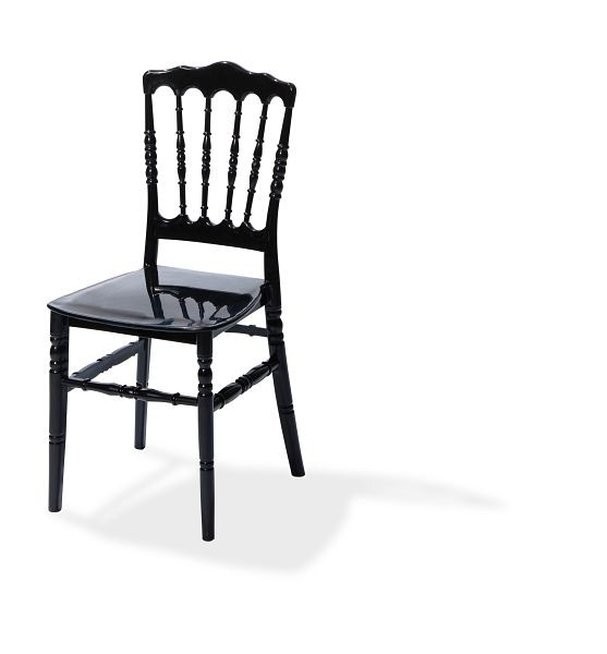 VEBA Napoleon staplingsstol svart, polypropen, 41x43x89,5cm (BxDxH), ej brytbar, 50400BL