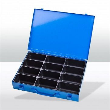 ADB verktygsväska med 12-faldig avdelare, yttermått väska LxBxH: 33,5x24x5 cm, färg: blå, RAL 5015, 88604