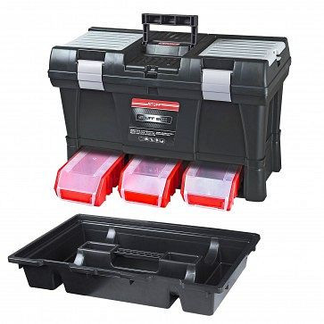 ADB Toolbox Stuff Module System Basic Alu, fodralmått BxDxH: 525x256x325 mm, färgstapelboxar: röd, färg verktygslåda: svart, 15517