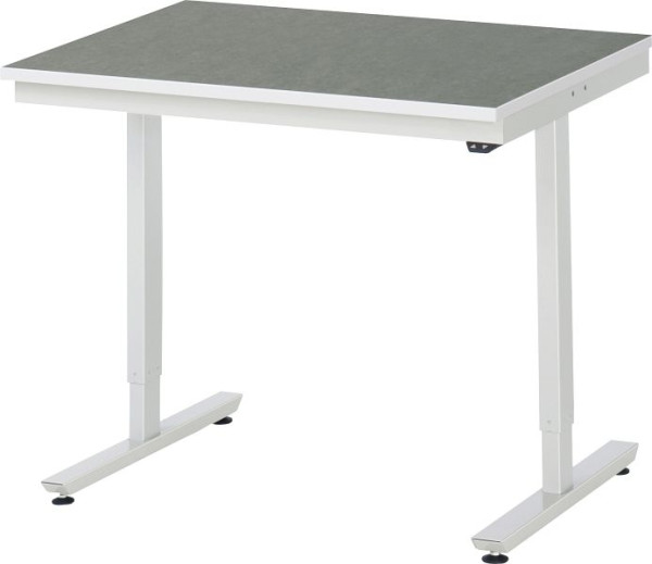 RAU arbetsbord serie adlatus 150 (elektriskt höj- och sänkbar), bänkskiva med linoleum/universalöverdrag, 1000x720-1120x800 mm, 08-AT-100-080-L