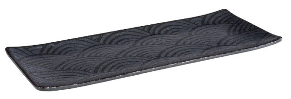 APS bricka -DARK WAVE-, 29 x 12 cm, höjd: 1,5 cm, melamin, insida: dekor, utsida: svart, 84906