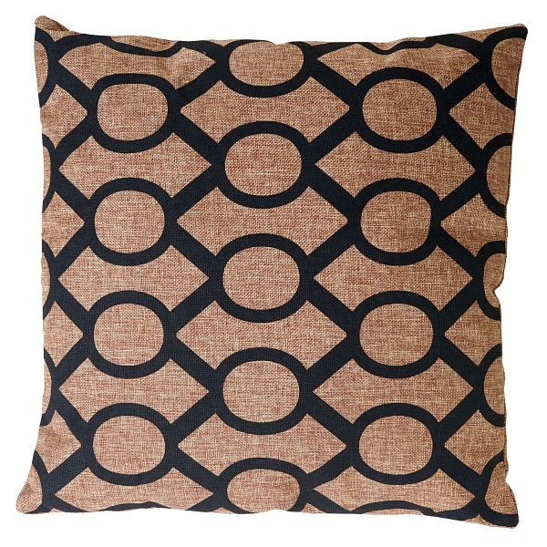 Mendler dekorativa kuddcirklar, soffkudde dekorativ kudde med fyllning, brunsvart 45x45cm, 51886