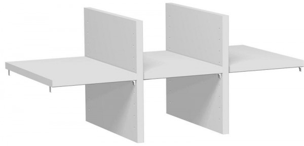 geramöbelhylla för 1 filhöjd, för stombredd 800 mm, för 3:e eller 4:e filhöjd, 2 skiljeväggar och 3 hyllplan, ljusgrå, N-381710-L