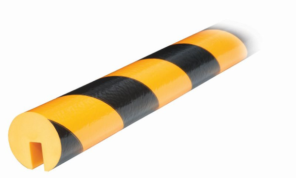 Knuffi kantskydd, varnings- och skyddsprofil typ B, gul/svart, 1 meter, PB-10011