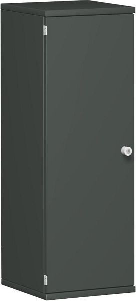 geramöbel dörrskåp 2 dekorativa hyllor, låsbart, lås till höger, 400x425x1152, grafit/grafit, N-10DR304-GG