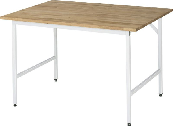 RAU Jerry serie arbetsbord (3030) - höj- och sänkbar skiva i massiv bok, 1250x800-850x1000 mm, 06-500B10-12.12