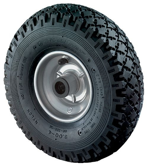 BS-hjul pneumatiskt hjul, bredd 50 mm, Ø200 mm, upp till 80 kg, svart gummibana, hjulhus stålfälg galvaniserad/lackerad, rullager, C90.201