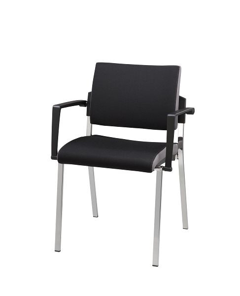Hammerbacher besöksstol, 4-bent, set om 2, svart, höjd 80 cm, sittbredd 45 cm, VSBP1/D