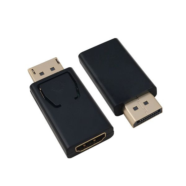 Helos-adapter guldpläterad, DisplayPort-kontakt/HDMI-uttag, svart, 288466