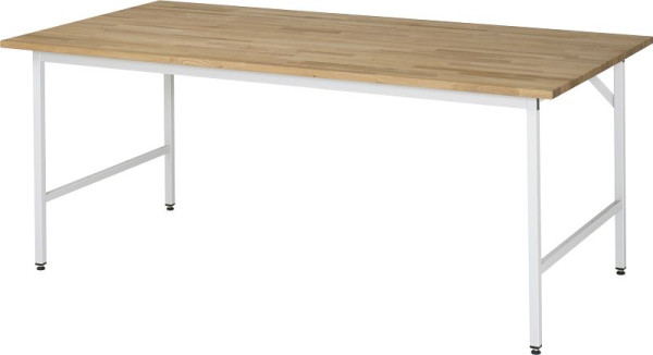 RAU Jerry serie arbetsbord (3030) - höj- och sänkbar skiva i massiv bok, 2000x800-850x1000 mm, 06-500B10-20.12