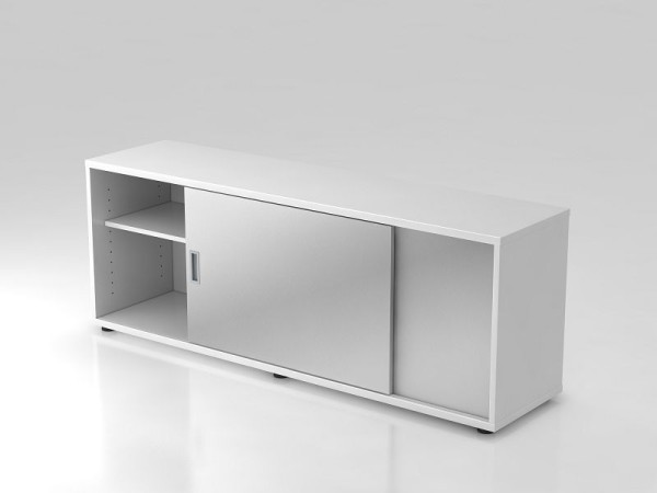 Hammerbacher Sideboard 1, 5OH kan användas på båda sidor vit/silver, 160x40x59,6 cm (BxDxH), V1758S/W/S