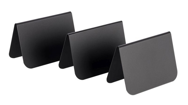 APS bordsstativ, 7,5 x 3,5 cm, höjd: 5 cm, PVC, svart, rundade hörn, 10-pack, 00011