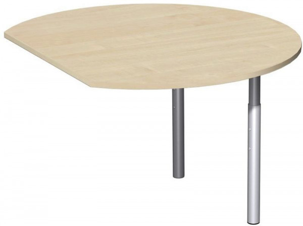 geramöbel förlängningsbord runt med stödfötter, inkl länkmaterial, höjdjusterbart, 1200x1047x680-820, lönn/silver, N-647207-AS