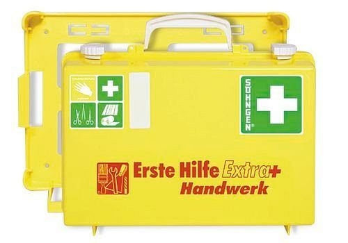 DENIOS First Aid Kit Extra Plus "Handwerk", grundinnehåll enligt DIN, väggfäste, 164-939