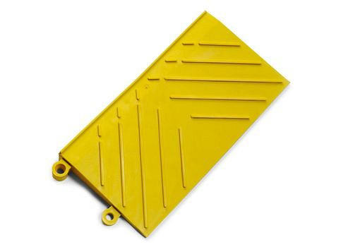 DENIOS anti-utmattningsplatta säkerhetskant DF, honanslutning, PVC, gul, 15,2 x 30,5 cm, 179-385