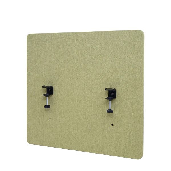 Mendler HWC-G75 akustisk bordsvägg, kontorsskydd, anslagstavla, dubbelväggigt tyg/textil, 60x65cm grön, 71939+71943