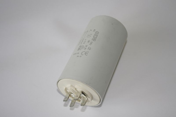 ELMAG kondensator 55 µF för TIGER 400/10/22 W, BOY 330Ø 50 mm, total längd 106 mm (inklusive 4 platta kontakter), 9100543