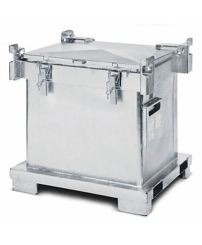DENIOS ASP-behållare för insamling och transport, volym 800 liter, varmförzinkad, 117-965