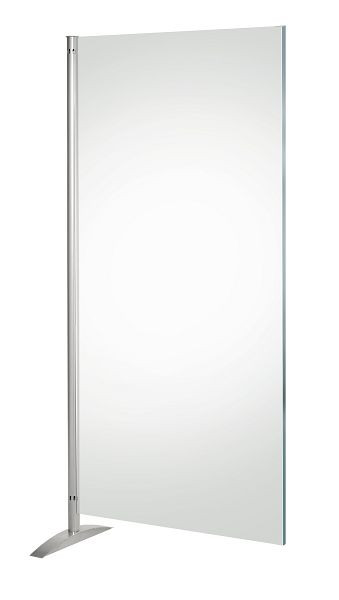 Kerkmann Metropol insynsskydd, transparent element, B 800 x D 450 x H 1750 mm, aluminium silver/transparent, 45691784