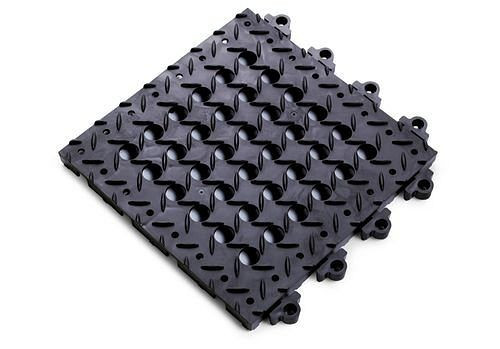 DENIOS anti-utmattningsplatta DF, PVC, svart, 30,5 cm x 30,5 cm, 179-383