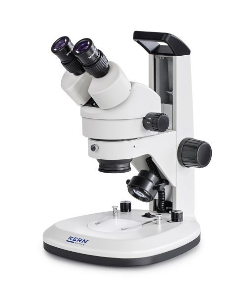 KERN Optics stereozoommikroskop, med handtag, Greenough 0,7 x - 4,5 x, kikare, okular HWF 10x / Ø 20 mm hög ögonpunkt, inbyggd strömförsörjning, OZL 467