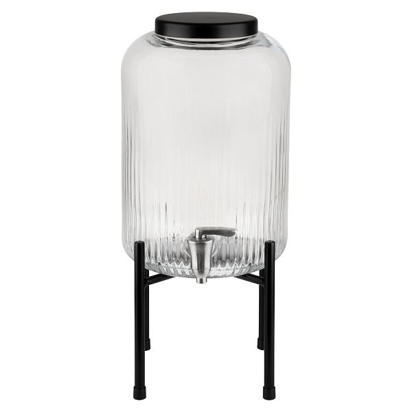APS dryckesautomat -INDUSTRIAL-, Ø 20 cm x 45 cm, glasbehållare, kran i rostfritt stål, metallram, anti-halkmatta av silikon, 7 liter, 10450