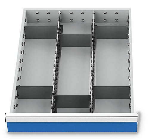 Bedrunka+Hirth lådinsatser T736 R 18-24, för panelhöjd 100/125mm, 2 x MF 600 mm, 6 x TW 150 mm, 113BLH100