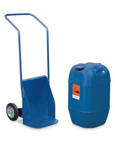 DENIOS ballongbil BK-60, blåmålad, massiva gummidäck, för containrar upp till 60 liter, elektriskt ledande, 181-316