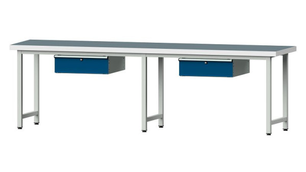 ANKE arbetsbänkar arbetsbord, modell 93, 2800 x 700 x 850 mm, RAL 7035/5010, UBP 50 mm, 400.426