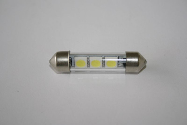 ELMAG LED-lampa 'Soffitte 39mm', 3x 3-chip SMD, 150° strålvinkel, ljusfärg vit, längd 39mm (kan installeras från 36-40mm) Ø 9mm, 9503392