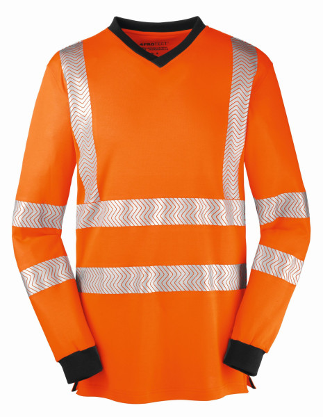 4PROTECT långärmad skjorta JACKSONVILLE med hög synlighet, ljus orange/grå, storlek: XS, 10-pack, 3436-XS