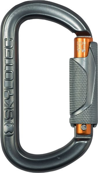 Skylotec karbinhake Twistlock, grå, produktkort DOUBLE-O TWIST, Al, grå, på produktkort, H-176-TW-PK