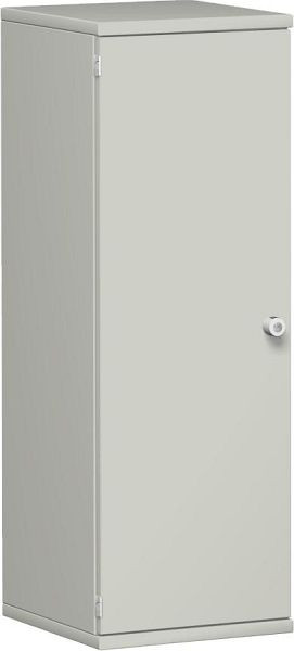 geramöbel dörrskåp 2 dekorativa hyllor, låsbart, lås till höger, 400x425x1152, ljusgrå/ljusgrå, N-10DR304-LL
