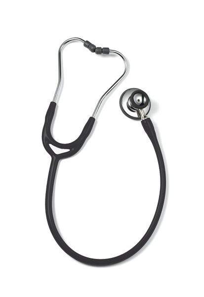 ERKA stetoskop för vuxna med mjuka öronbitar, membransida (dubbelt membran) och trattsida, tvåkanaligt rör Precise, färg: mörkgrå, 531.00005