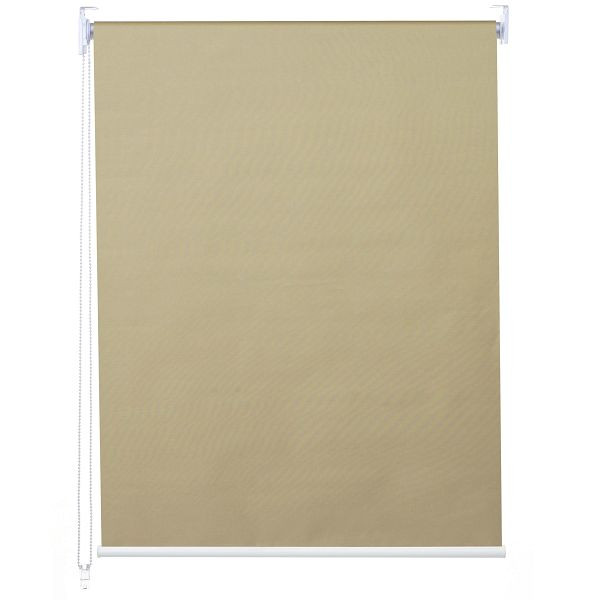 Mendler rullgardin HWC-D52, fönstergardin sidodraggardin, 110x160cm solskydd mörkläggning ogenomskinlig, beige, 63366