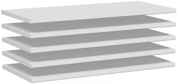geramöbel mellanhylla för sammankoppling av 2 skåp, 5 st, 800x383x19, ljusgrå, N-386200-L