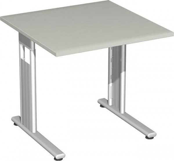 geramöbel skrivbord fast höjd, C base flex, 800x800x720, ljusgrå/silver, S-618101-LS