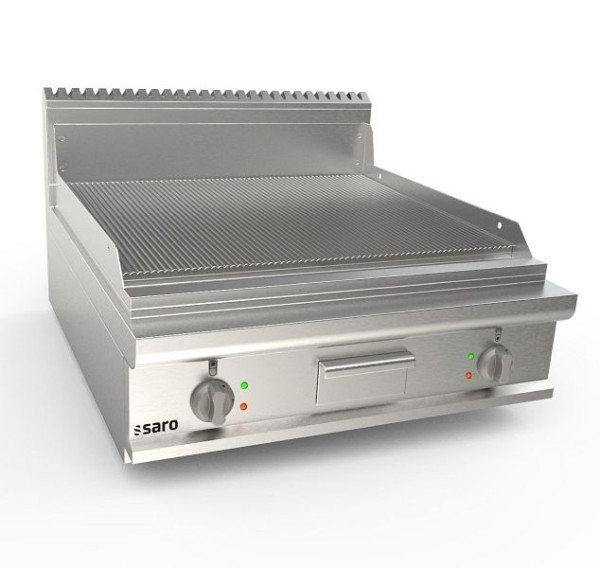 Saro elektrisk grillplatta 800 mm bred bordsräfflad LQ, 423-8715