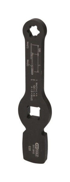 KS Tools 3/4" slagtorx E-nyckel med 2 slagytor, E20, 517.0910